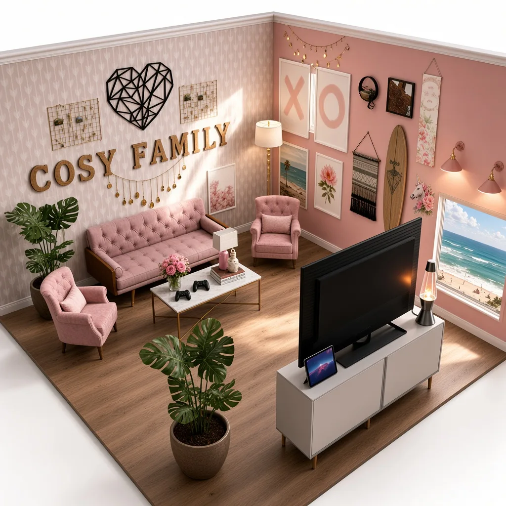 Entry in Calm Coastal Living Room