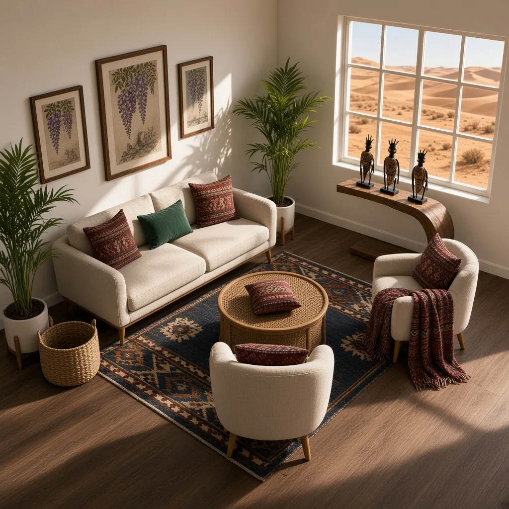 Entry in Cultural Fusion Living Room