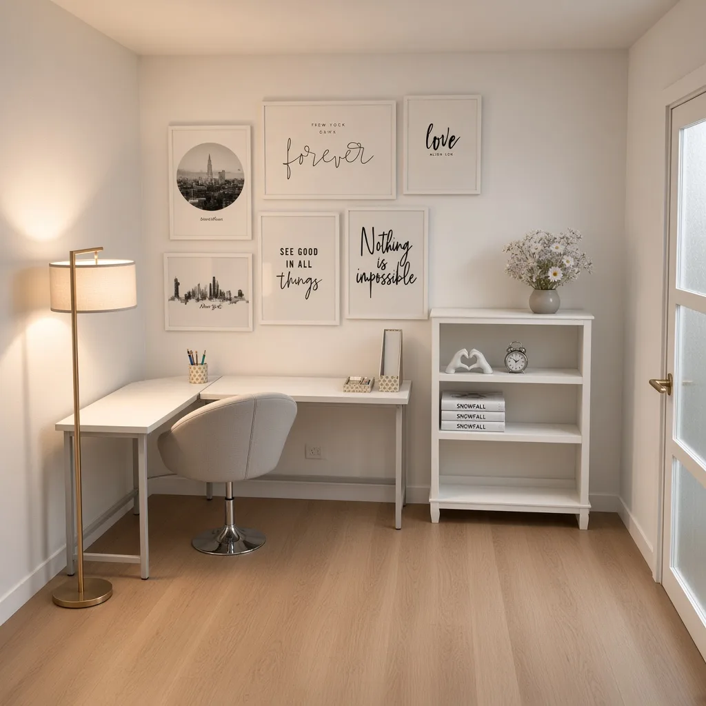 Entry in Minimalist White Workspace