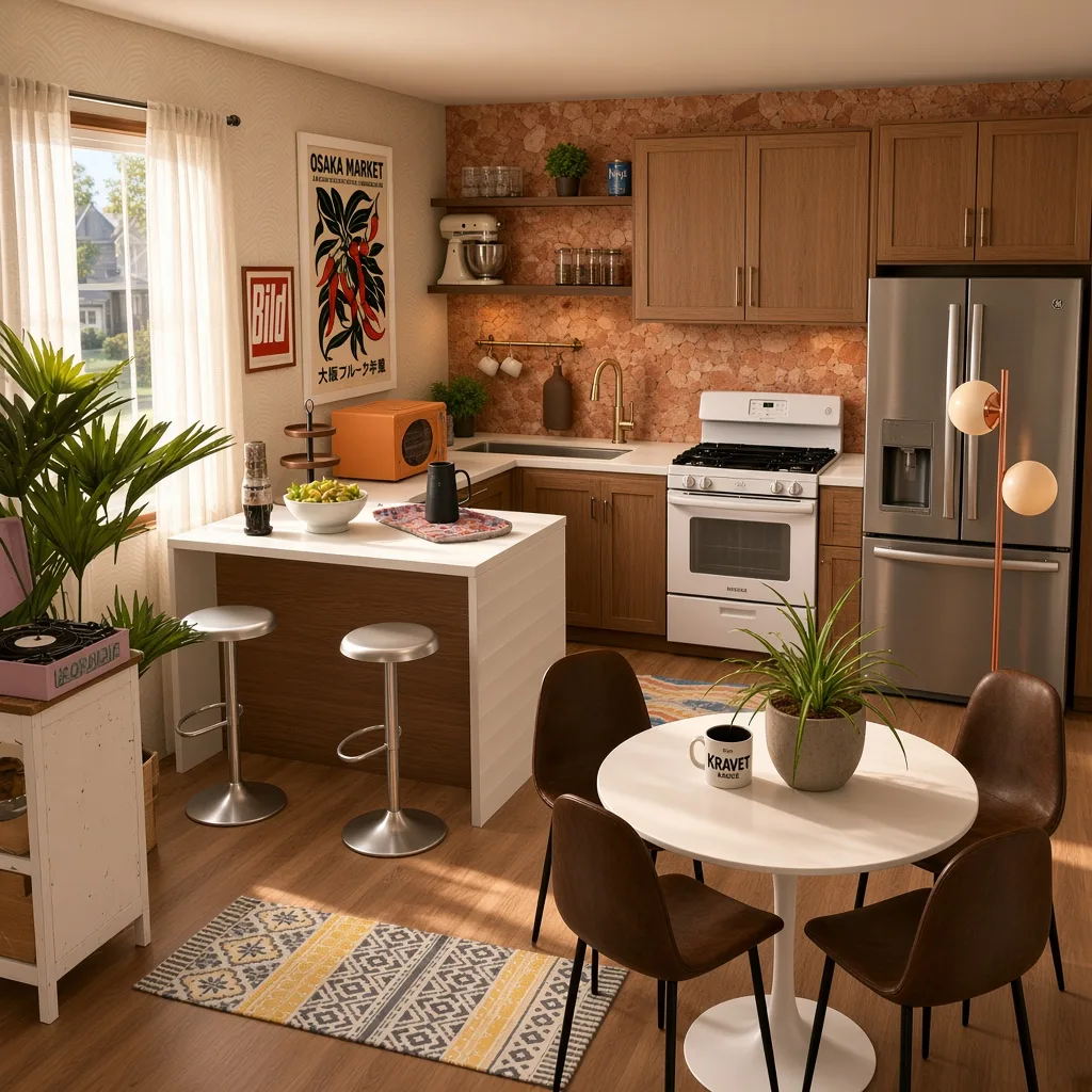 Entry in Mid-Century Modern Kitchen