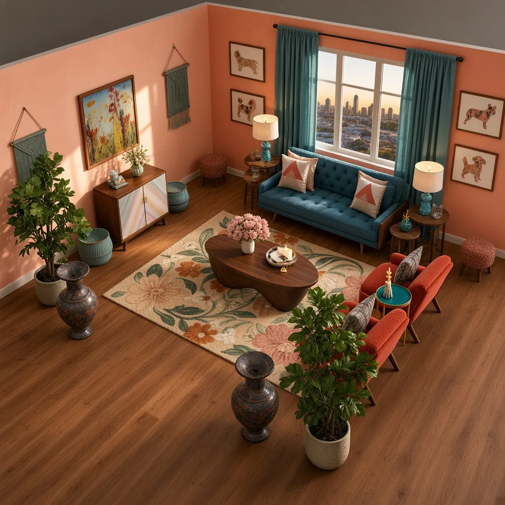 Entry in Colorful Maximalist Living Room