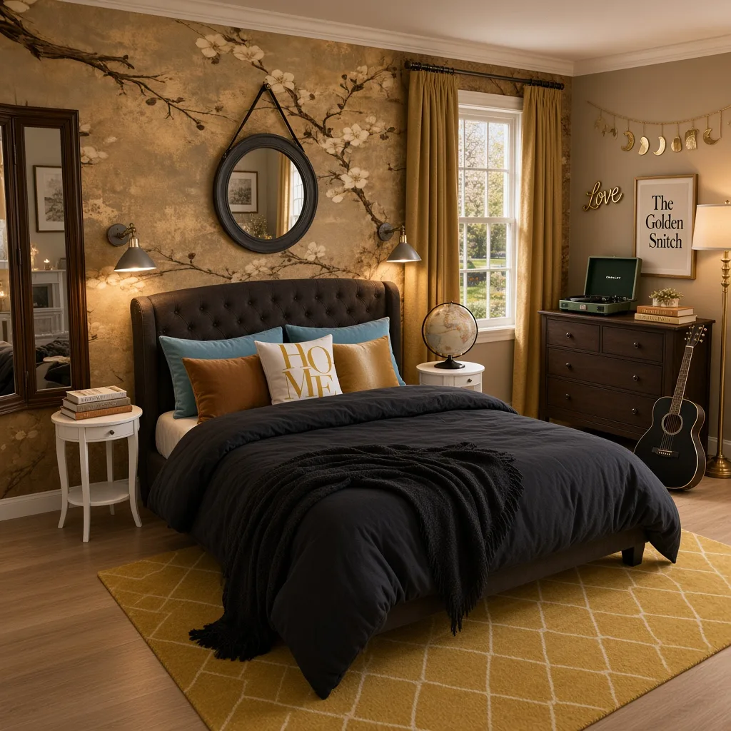 Entry in Golden Vintage Guest Room