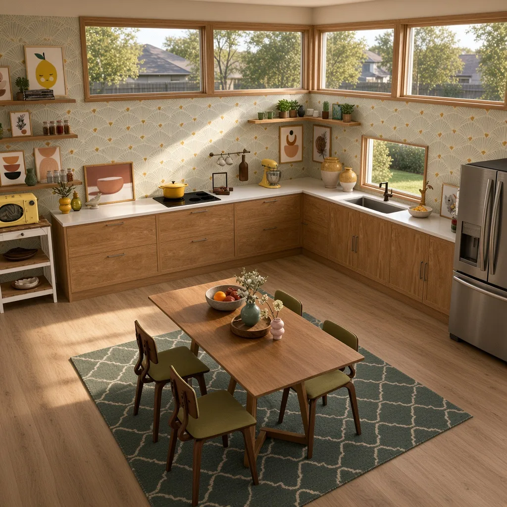 Entry in Mid-Century Modern Kitchen