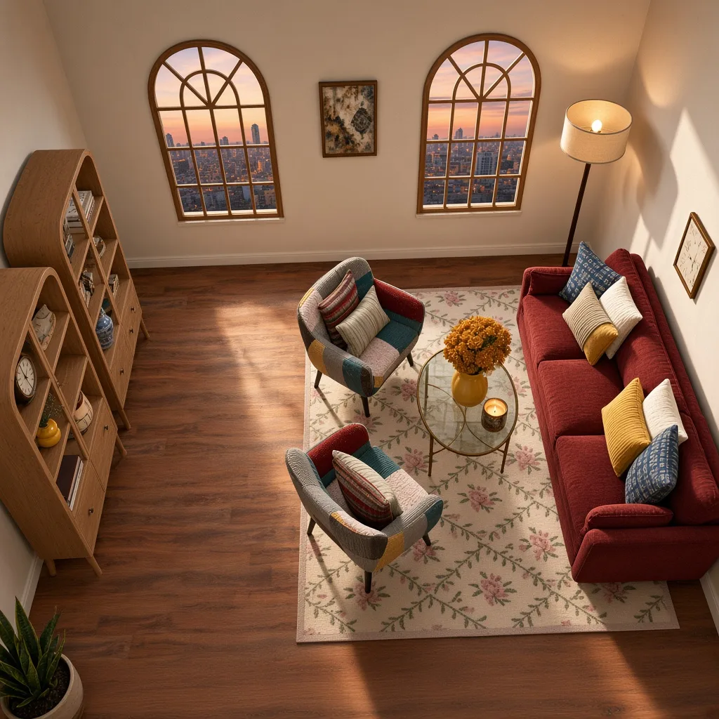 Entry in Colorful Maximalist Living Room