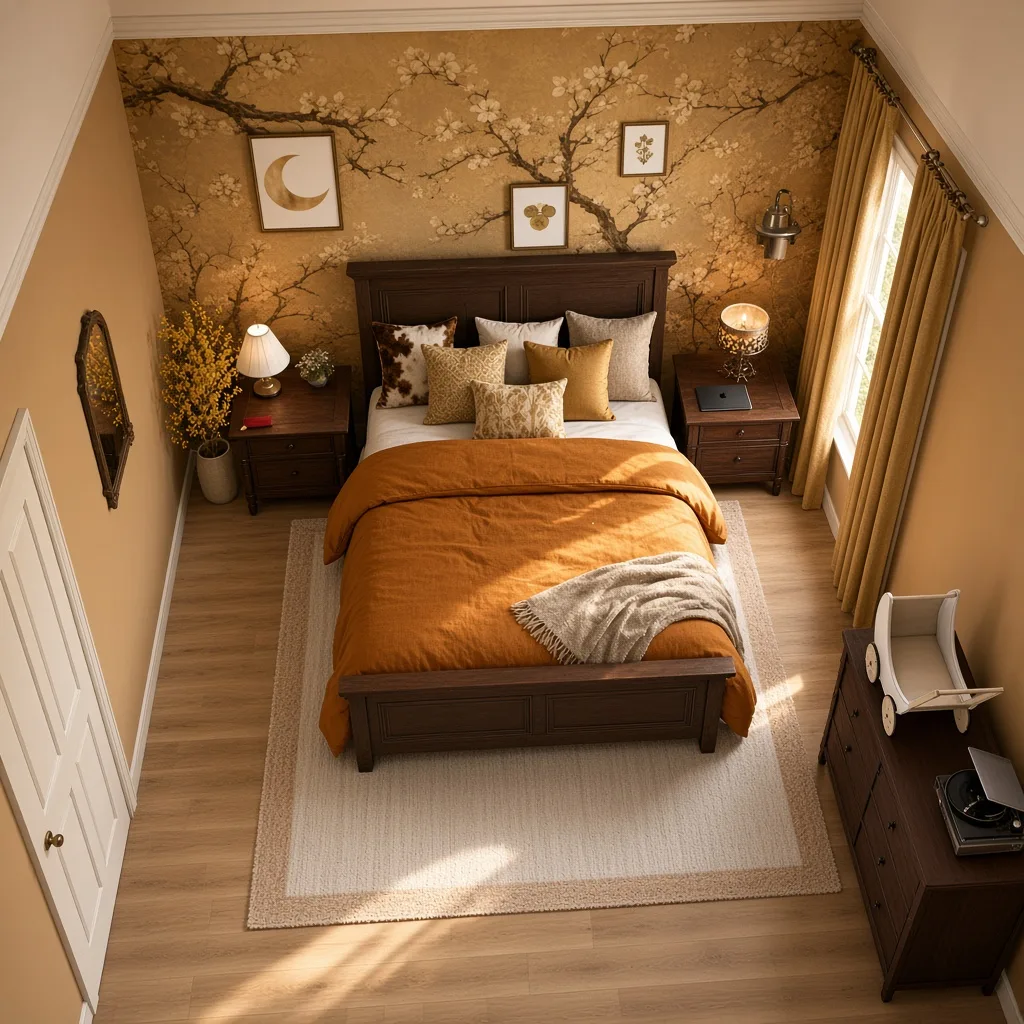 Entry in Golden Vintage Guest Room
