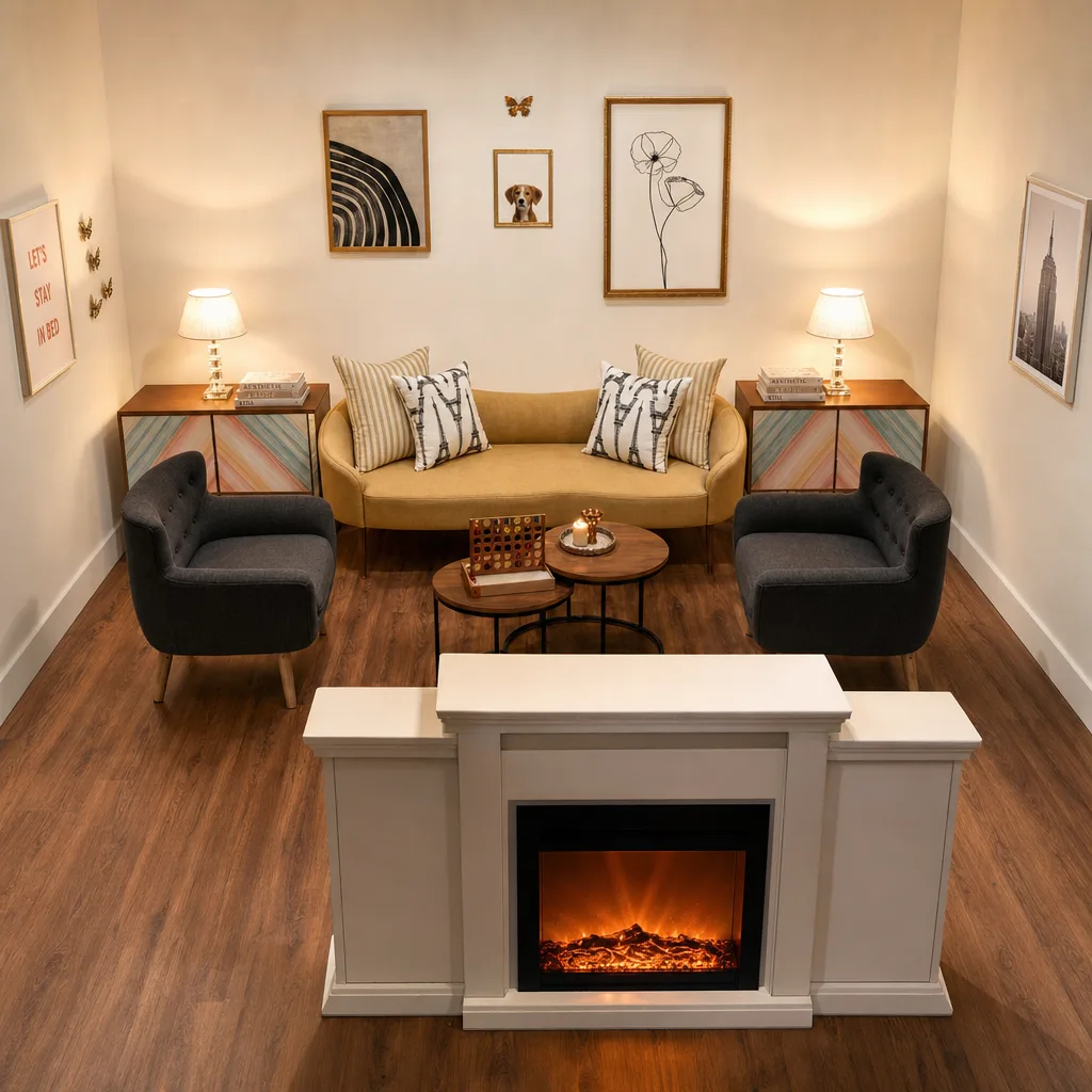 Entry in Colorful Maximalist Living Room