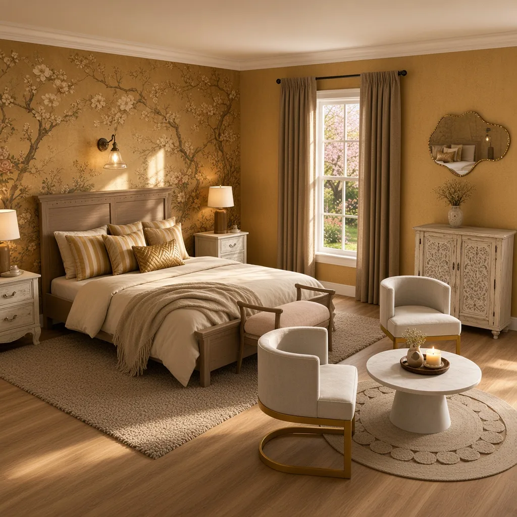 Entry in Golden Vintage Guest Room