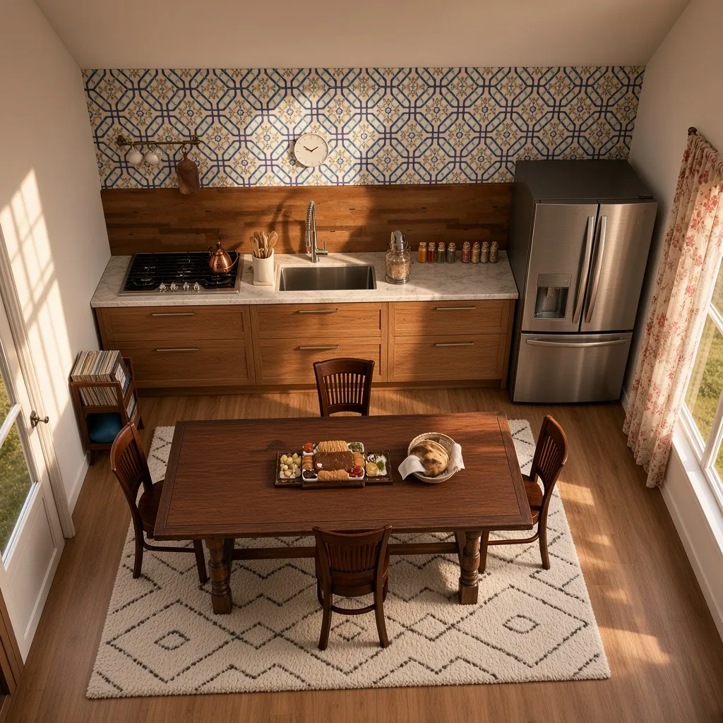 Entry in Mid-Century Modern Kitchen