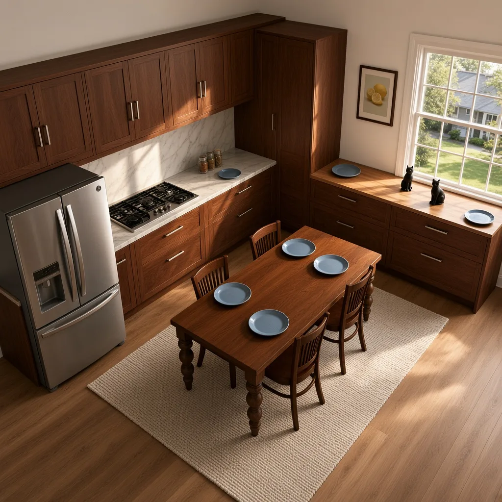 Entry in Mid-Century Modern Kitchen