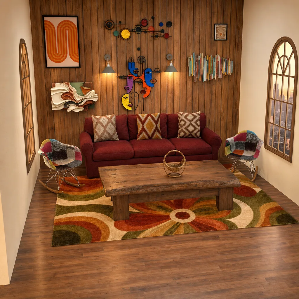 Entry in Colorful Maximalist Living Room