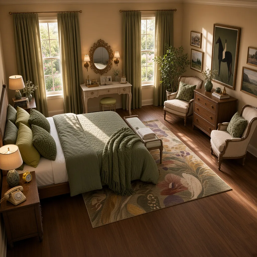 Entry in Golden Vintage Guest Room