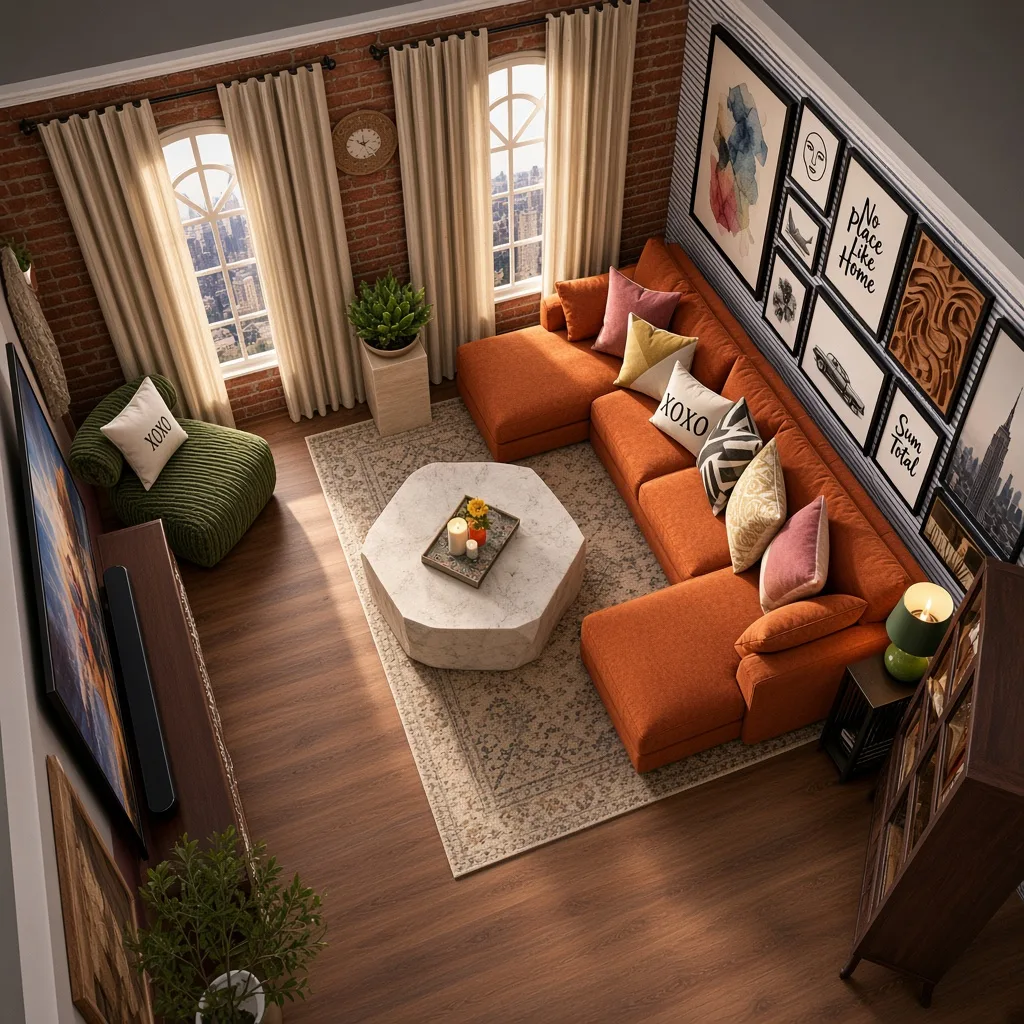 Entry in Colorful Maximalist Living Room