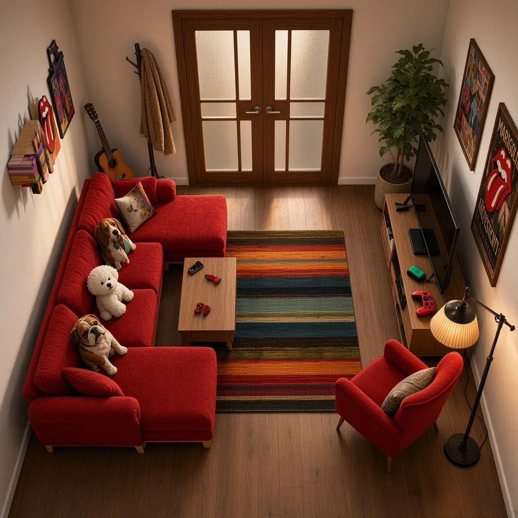 Entry in Colorful Maximalist Living Room