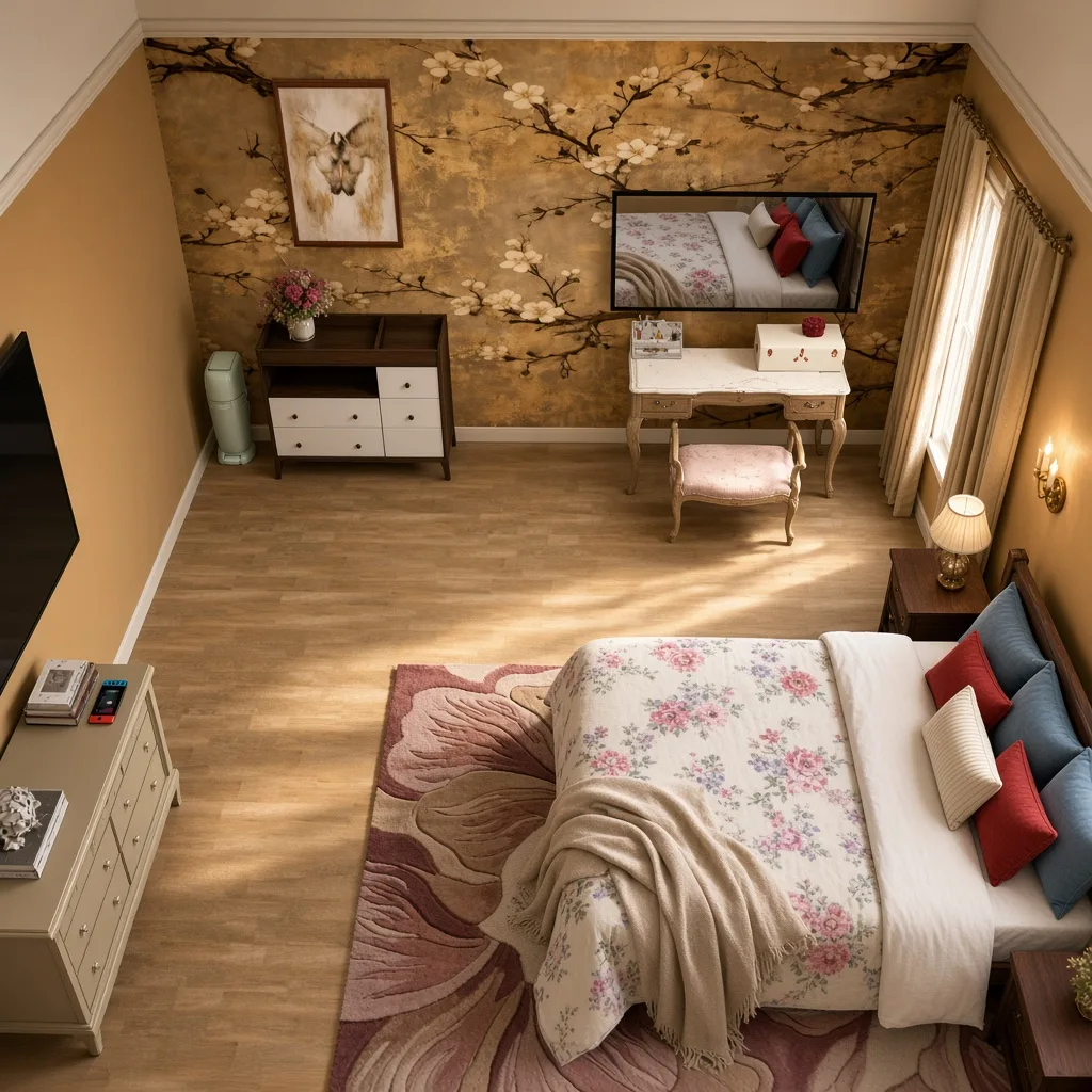 Entry in Golden Vintage Guest Room