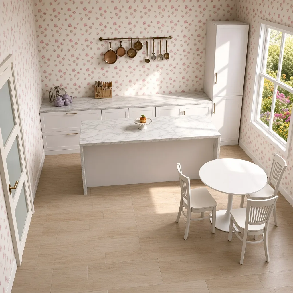 Entry in Pastel Garden Kitchen