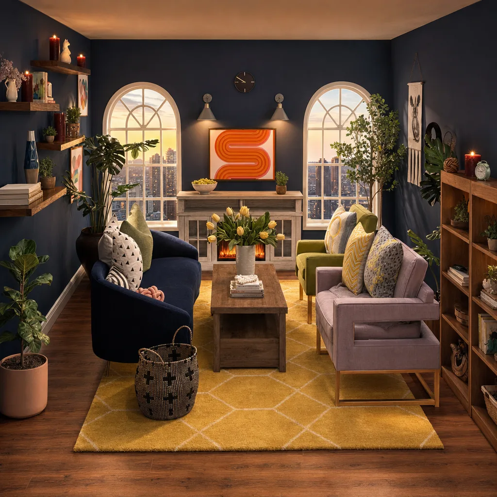 Entry in Colorful Maximalist Living Room