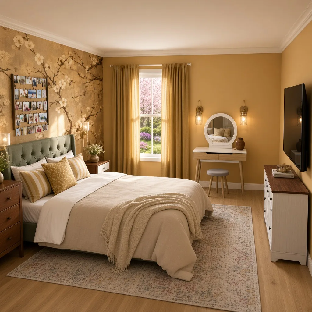 Entry in Golden Vintage Guest Room
