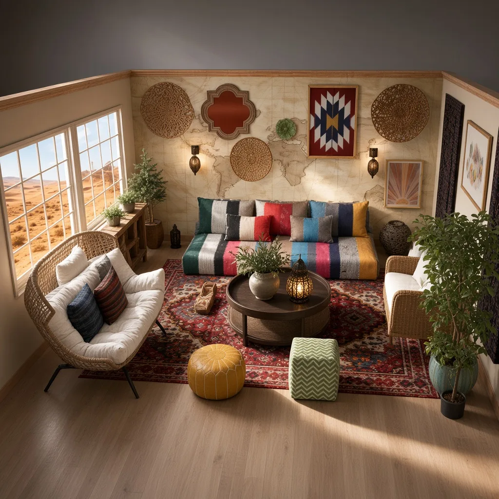 Entry in Cultural Fusion Living Room