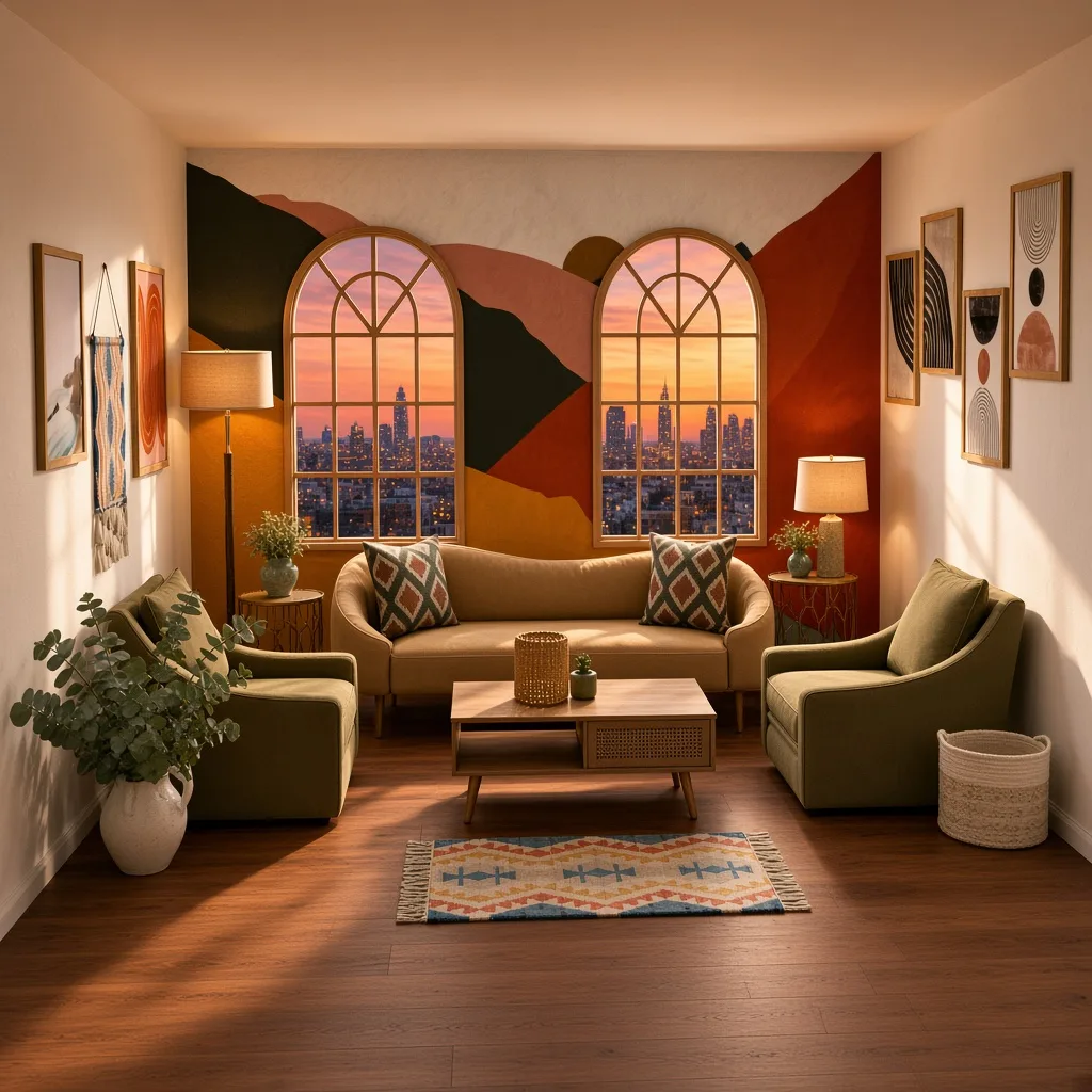 Entry in Colorful Maximalist Living Room