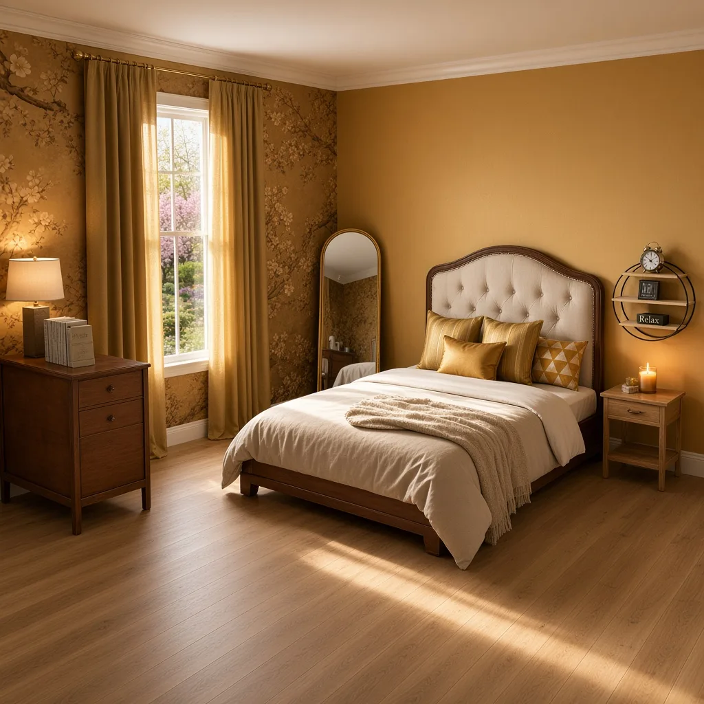 Entry in Golden Vintage Guest Room