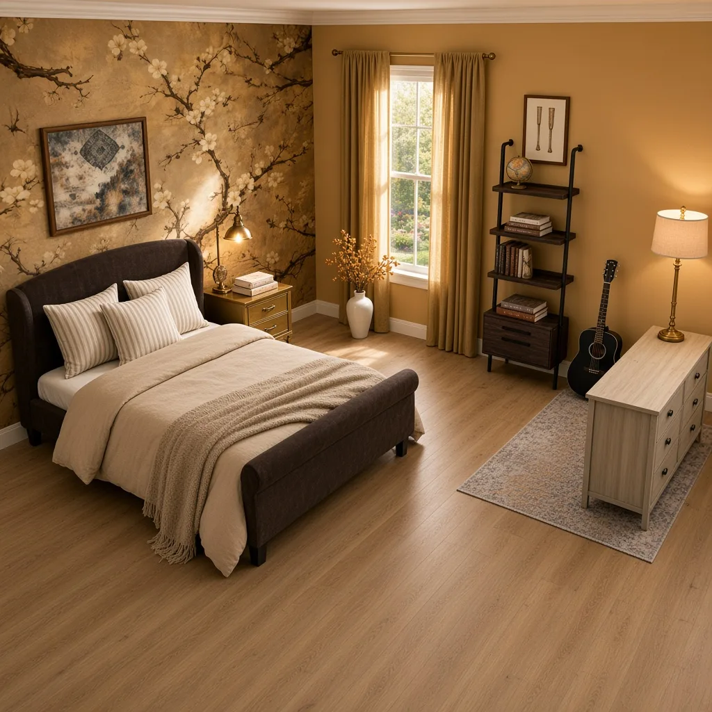 Entry in Golden Vintage Guest Room