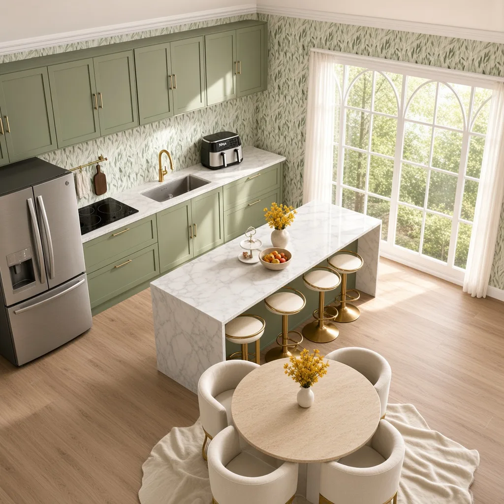 Entry in Pastel Garden Kitchen