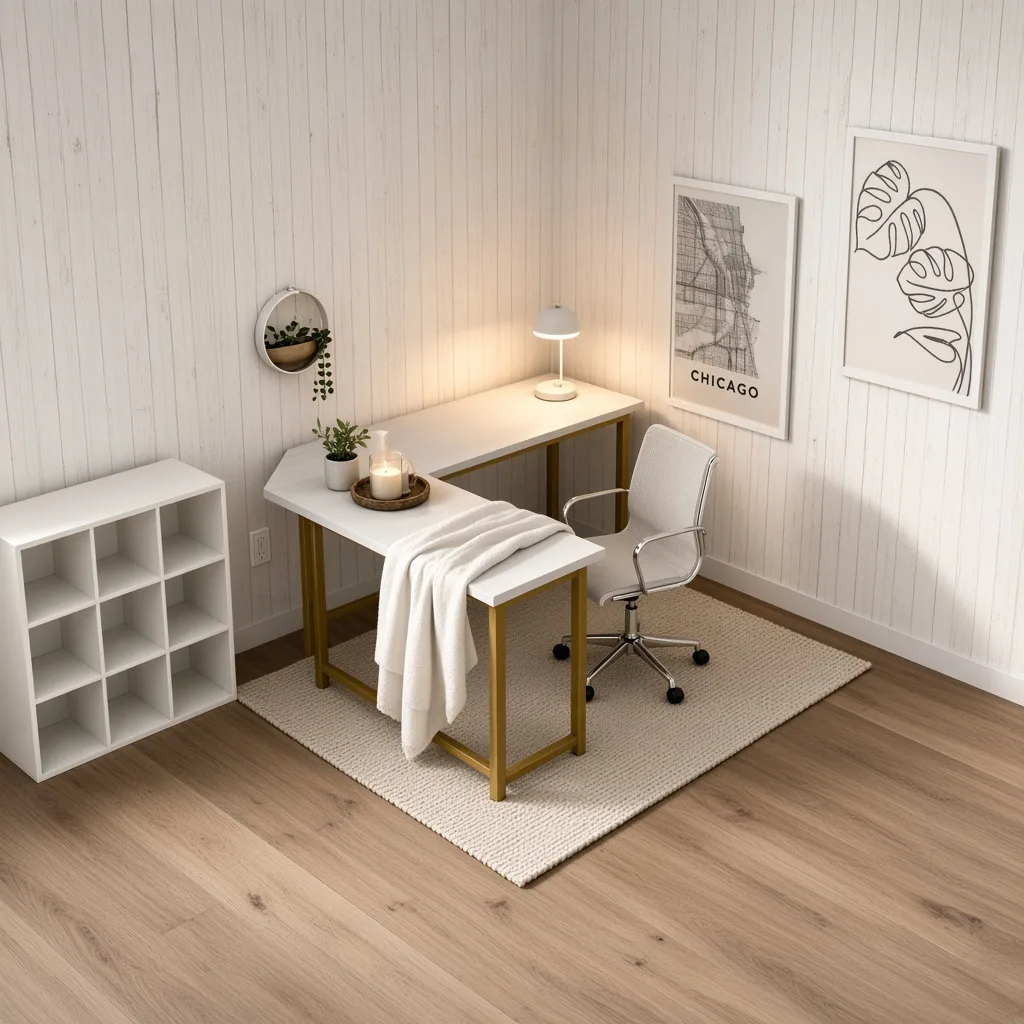 Entry in Minimalist White Workspace