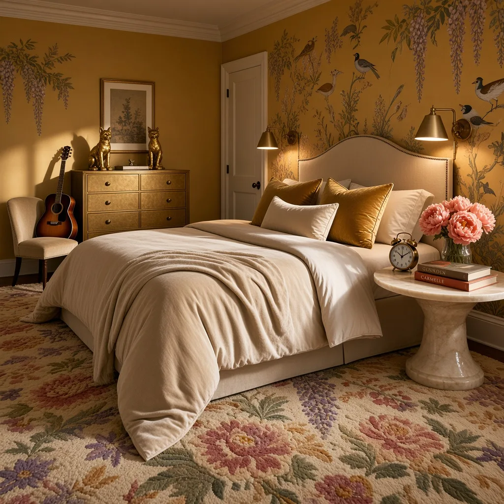 Entry in Golden Vintage Guest Room