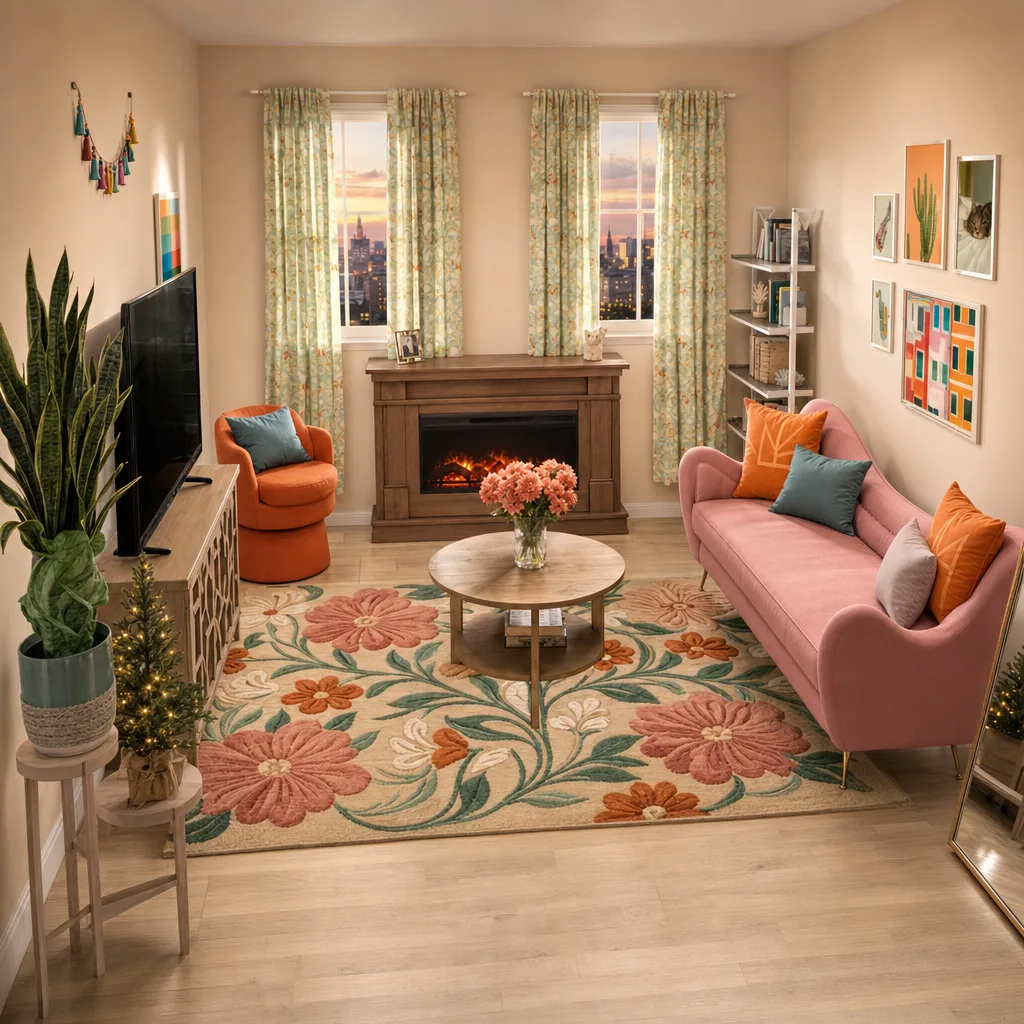 Entry in Colorful Maximalist Living Room