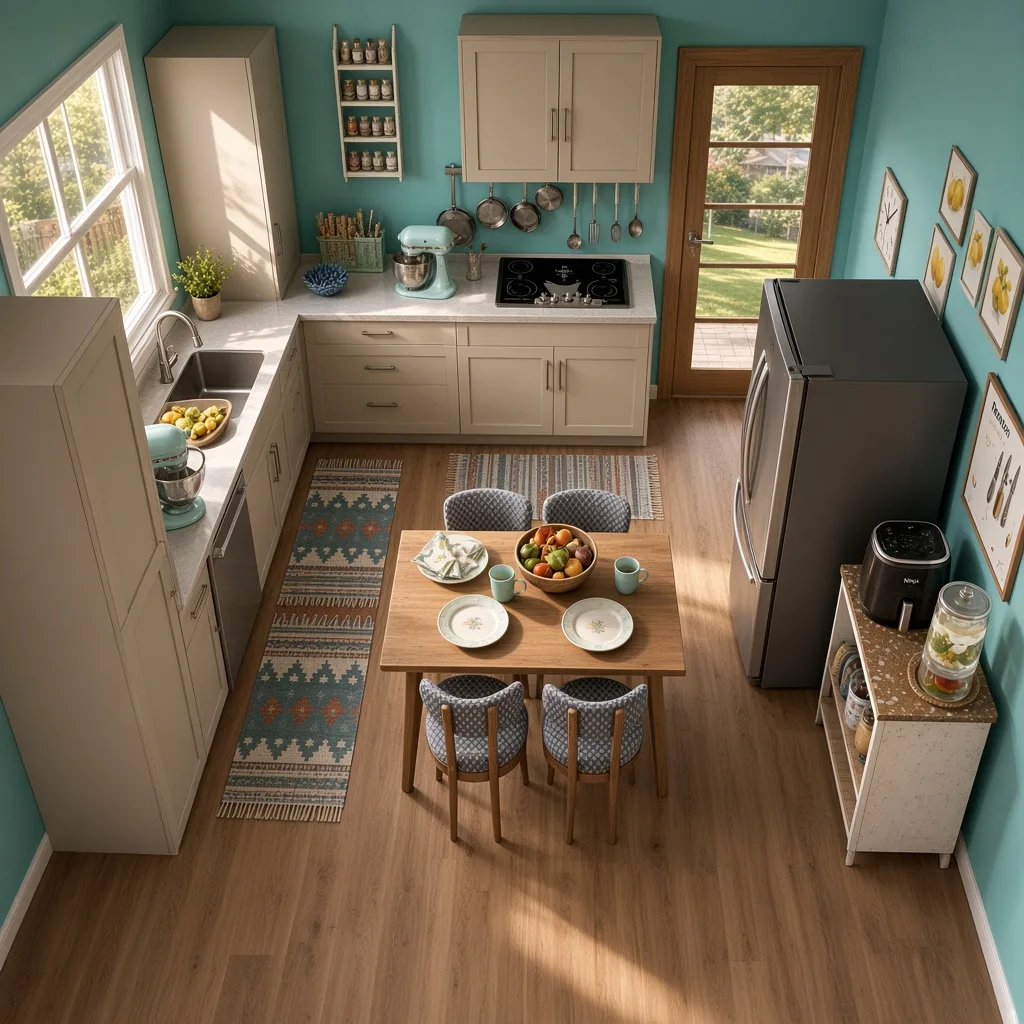 Entry in Mid-Century Modern Kitchen
