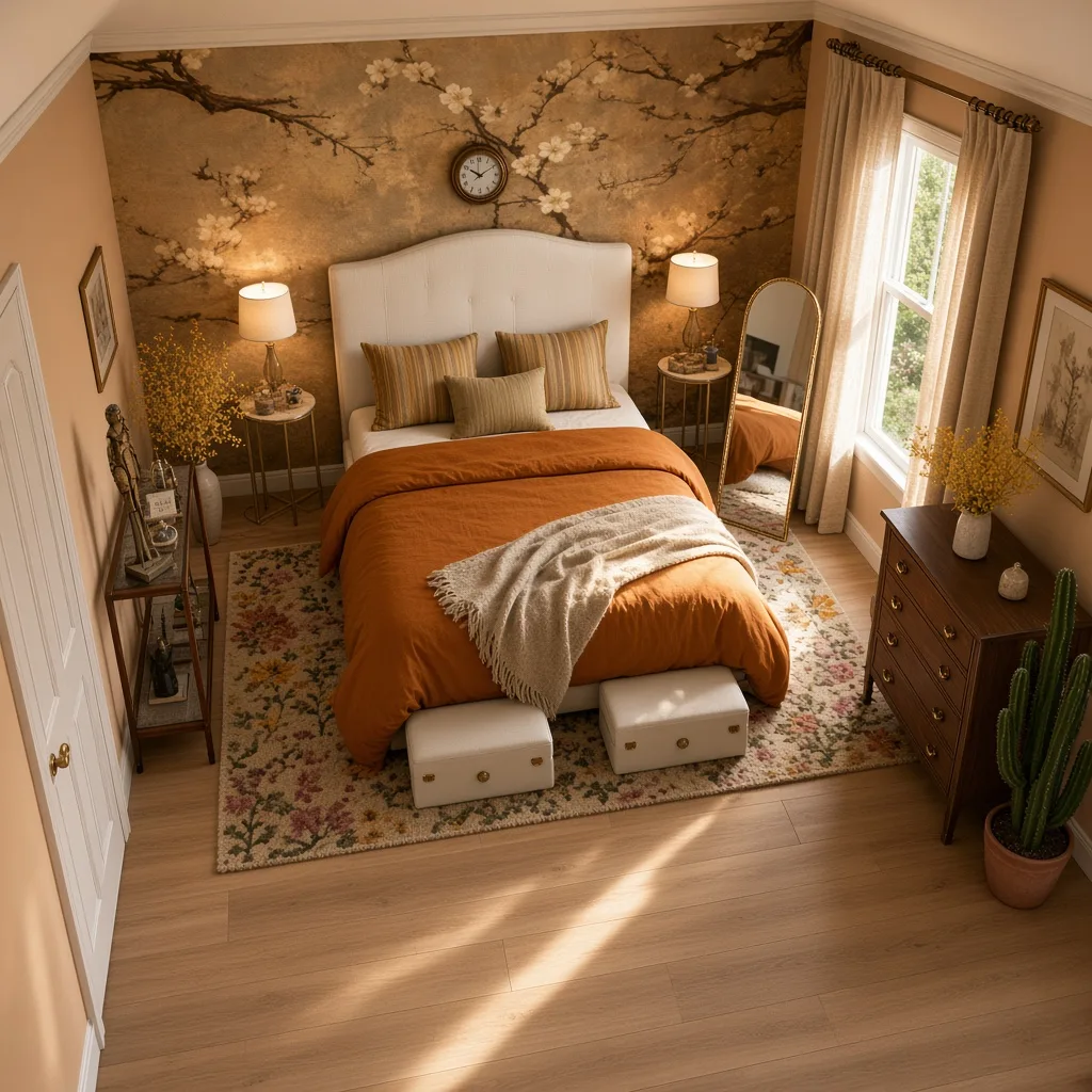 Entry in Golden Vintage Guest Room