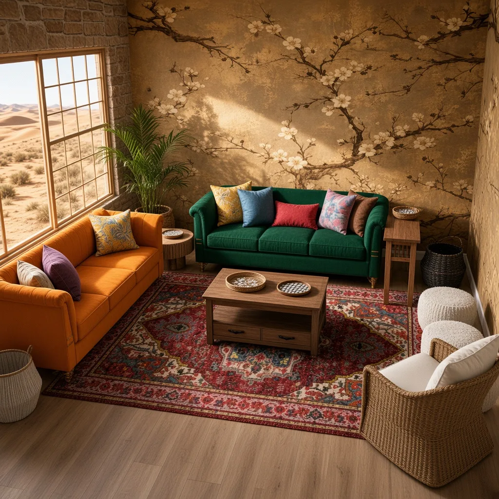 Entry in Cultural Fusion Living Room
