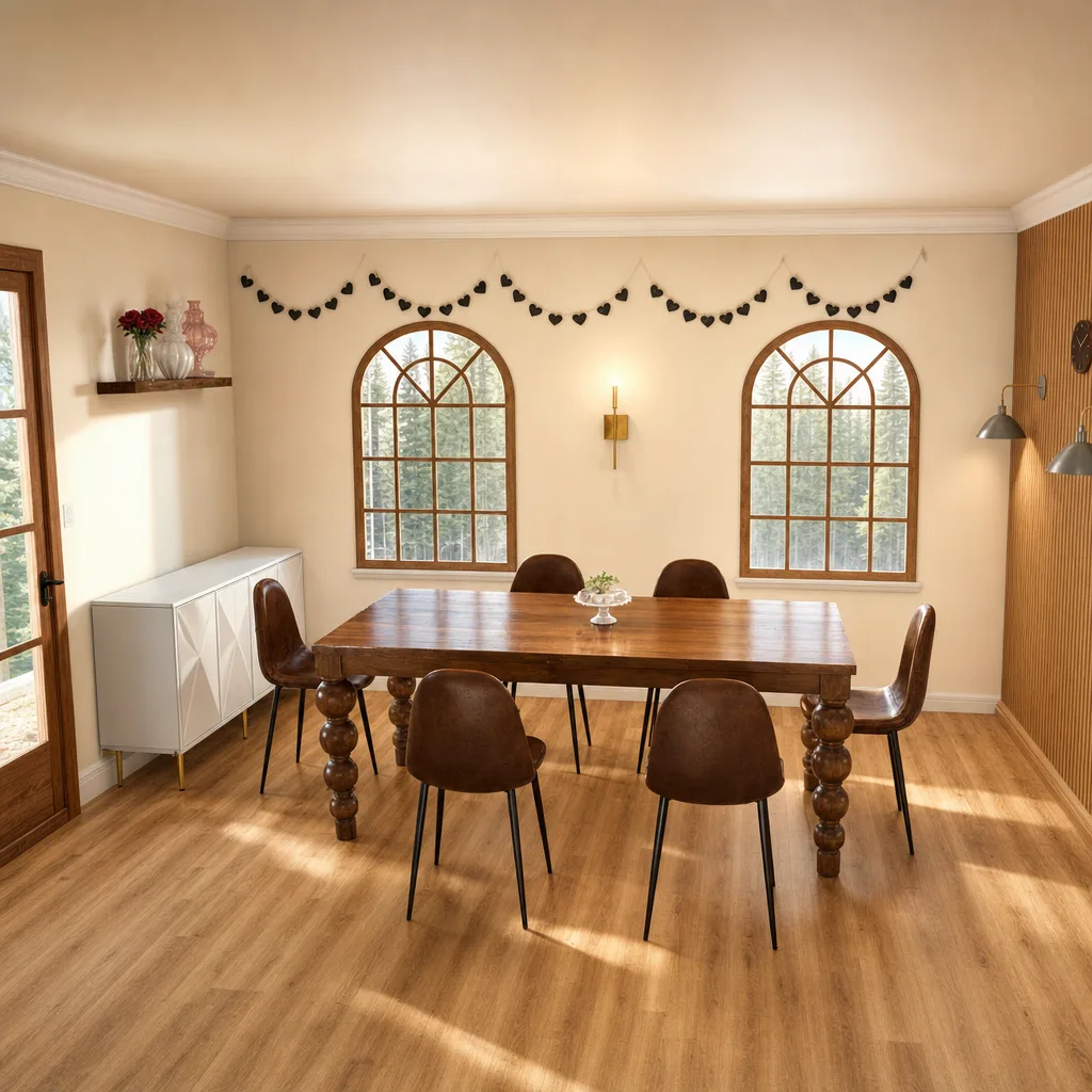 Entry in Warm Wooden Dining