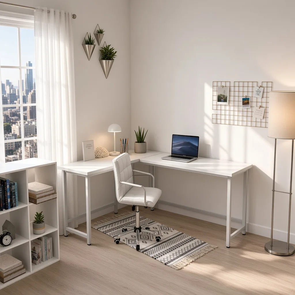 Entry in Minimalist White Workspace