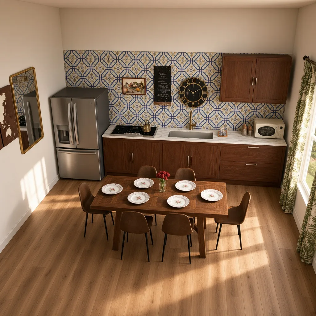 Entry in Mid-Century Modern Kitchen