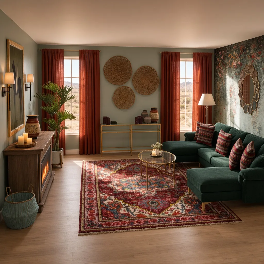 Entry in Cultural Fusion Living Room