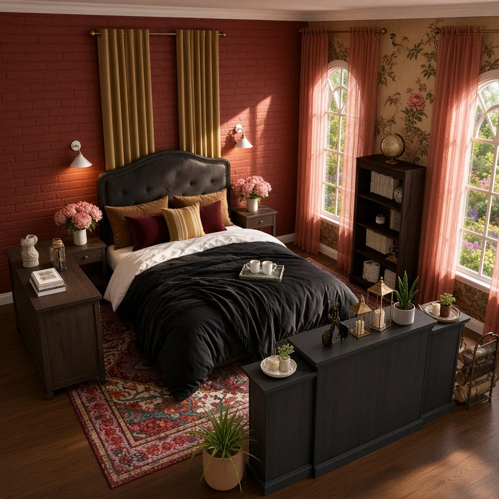 Entry in Golden Vintage Guest Room