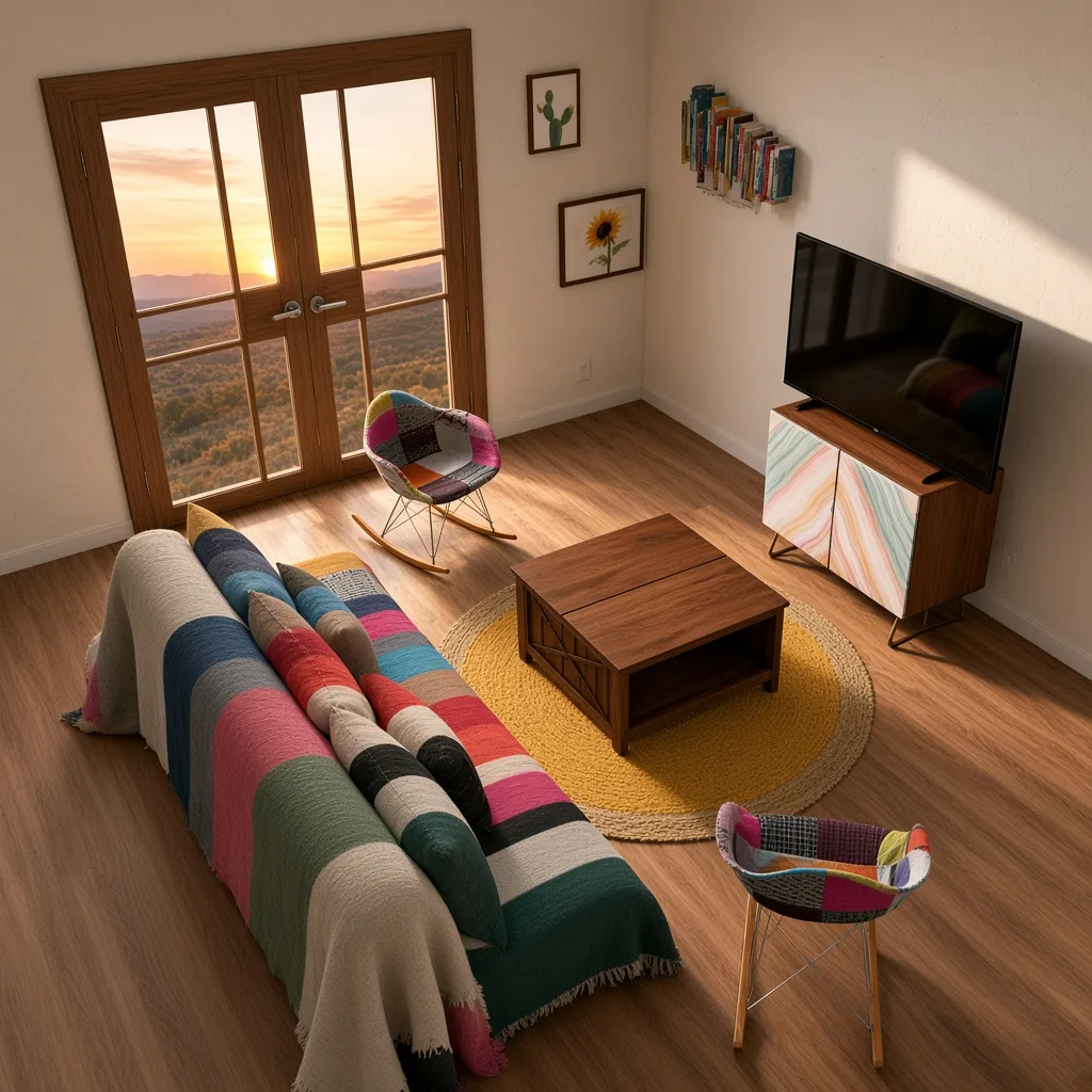 Entry in Colorful Maximalist Living Room