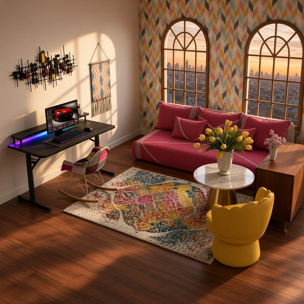 Entry in Colorful Maximalist Living Room