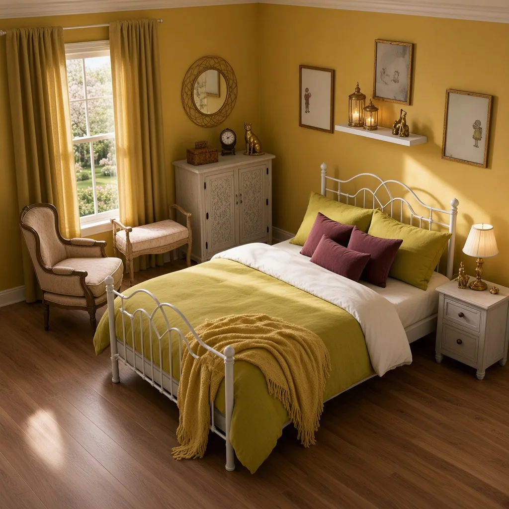 Entry in Golden Vintage Guest Room