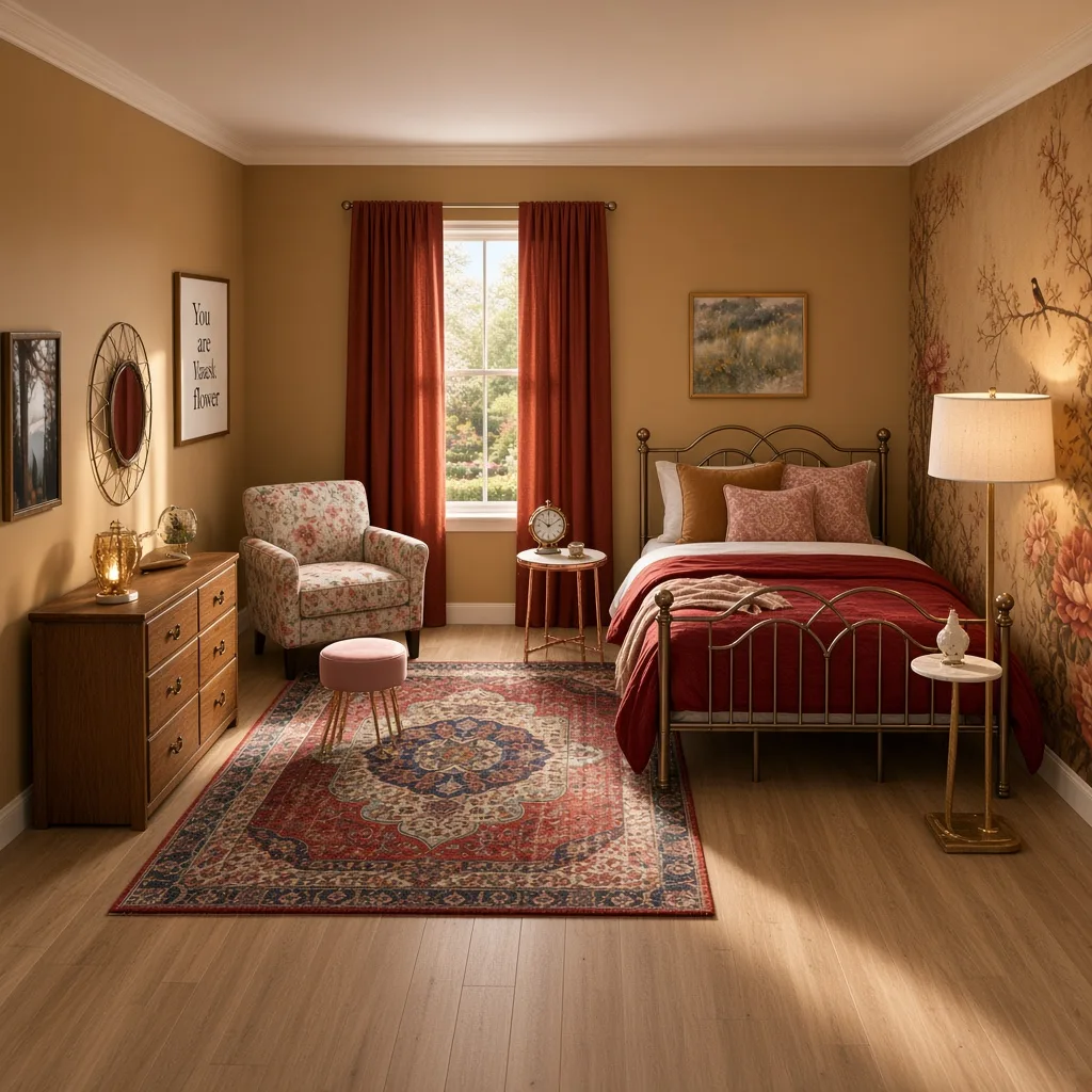 Entry in Golden Vintage Guest Room