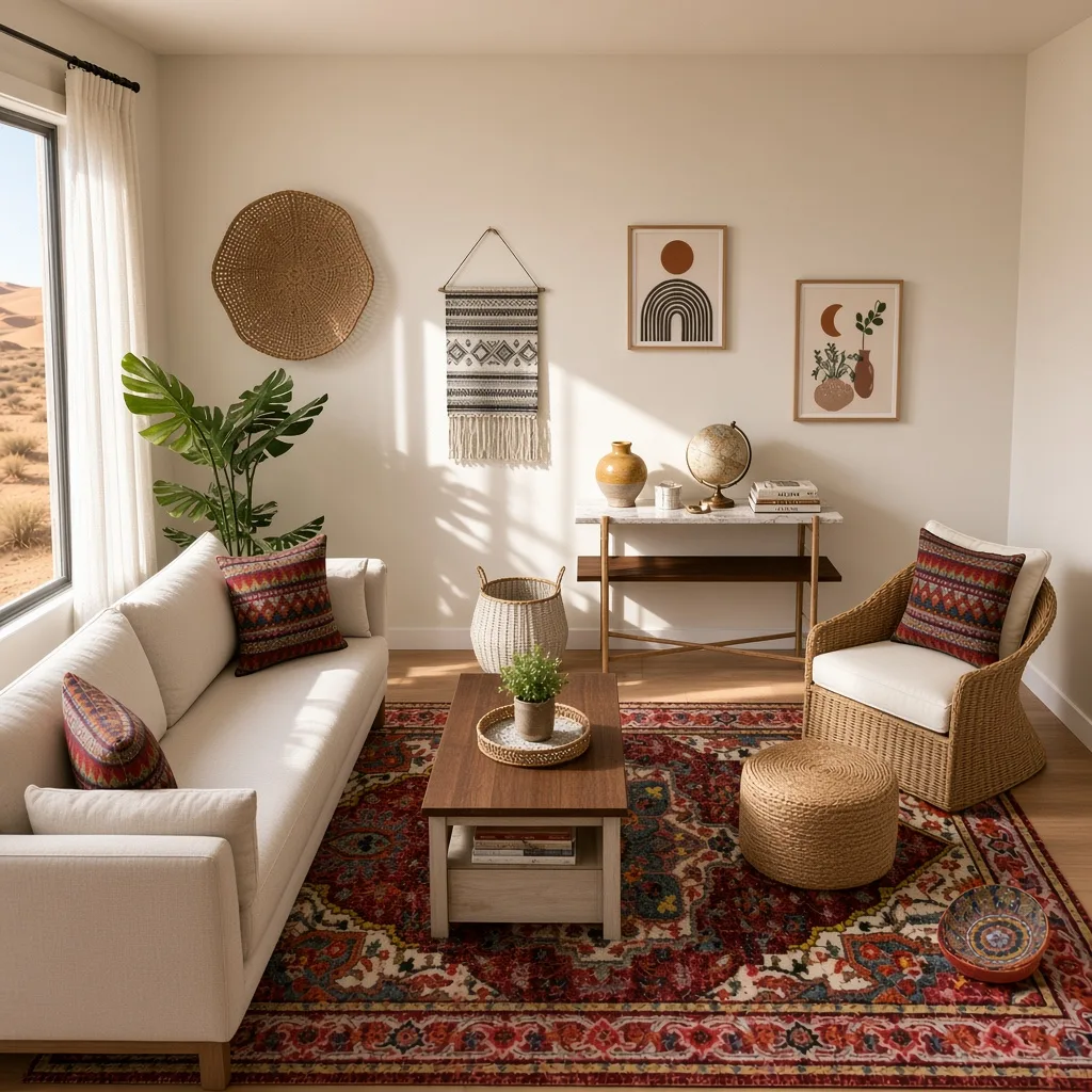 Entry in Cultural Fusion Living Room