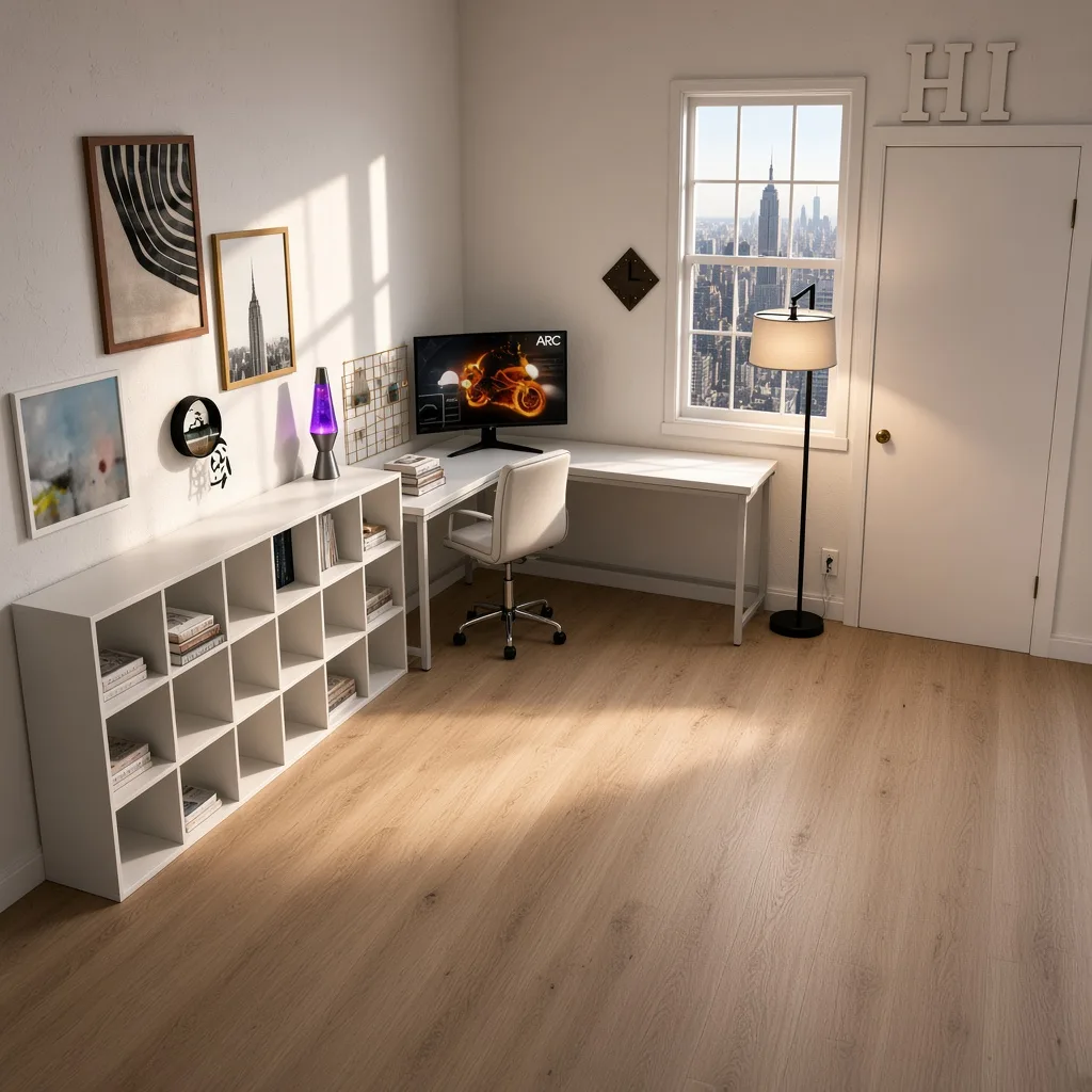 Entry in Minimalist White Workspace