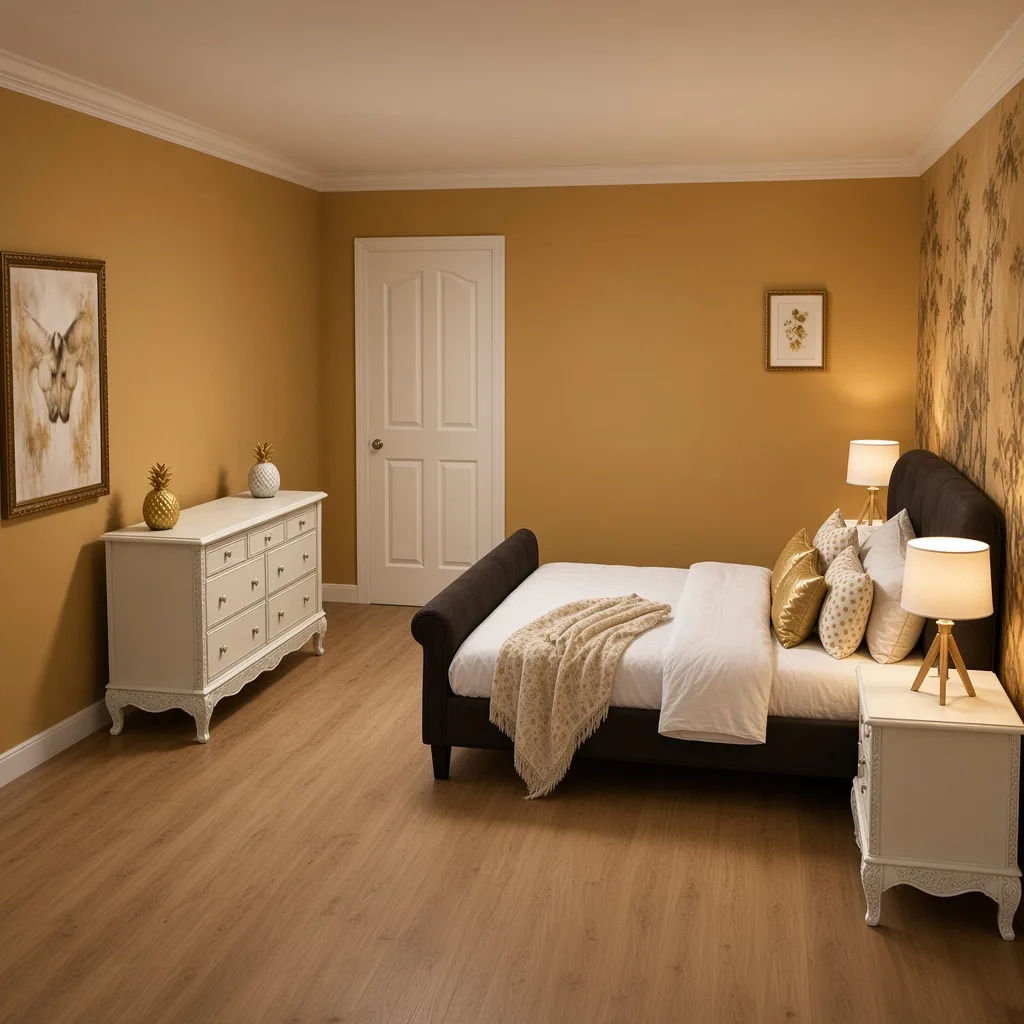 Entry in Golden Vintage Guest Room