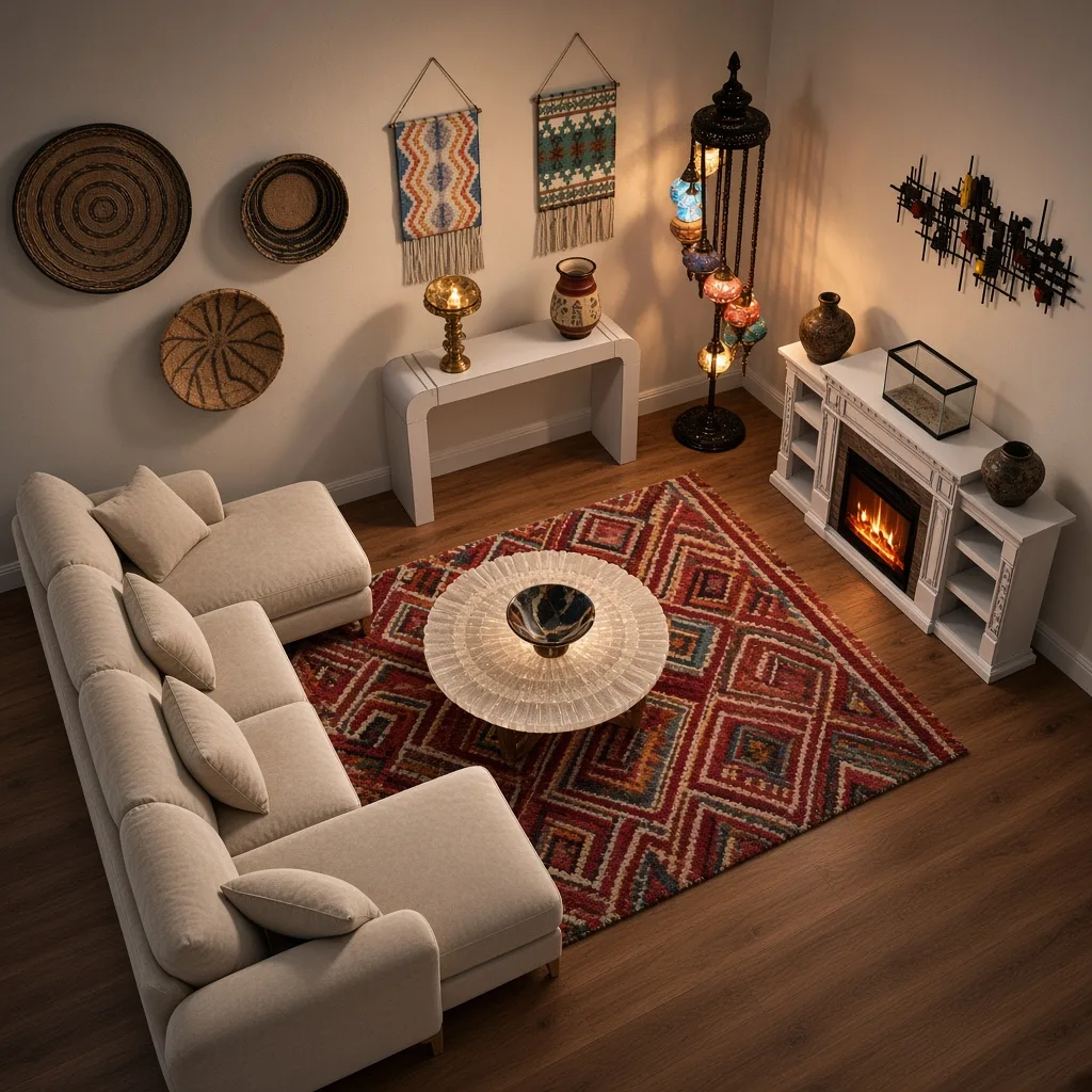 Entry in Cultural Fusion Living Room