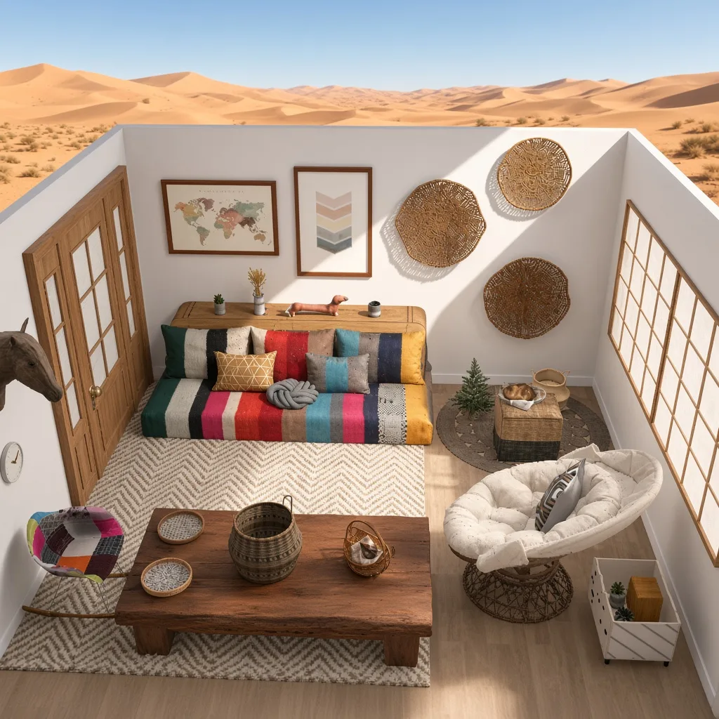 Entry in Cultural Fusion Living Room