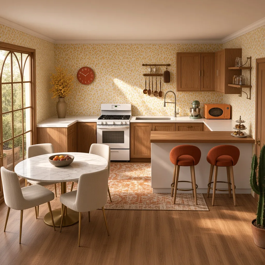 Entry in Mid-Century Modern Kitchen
