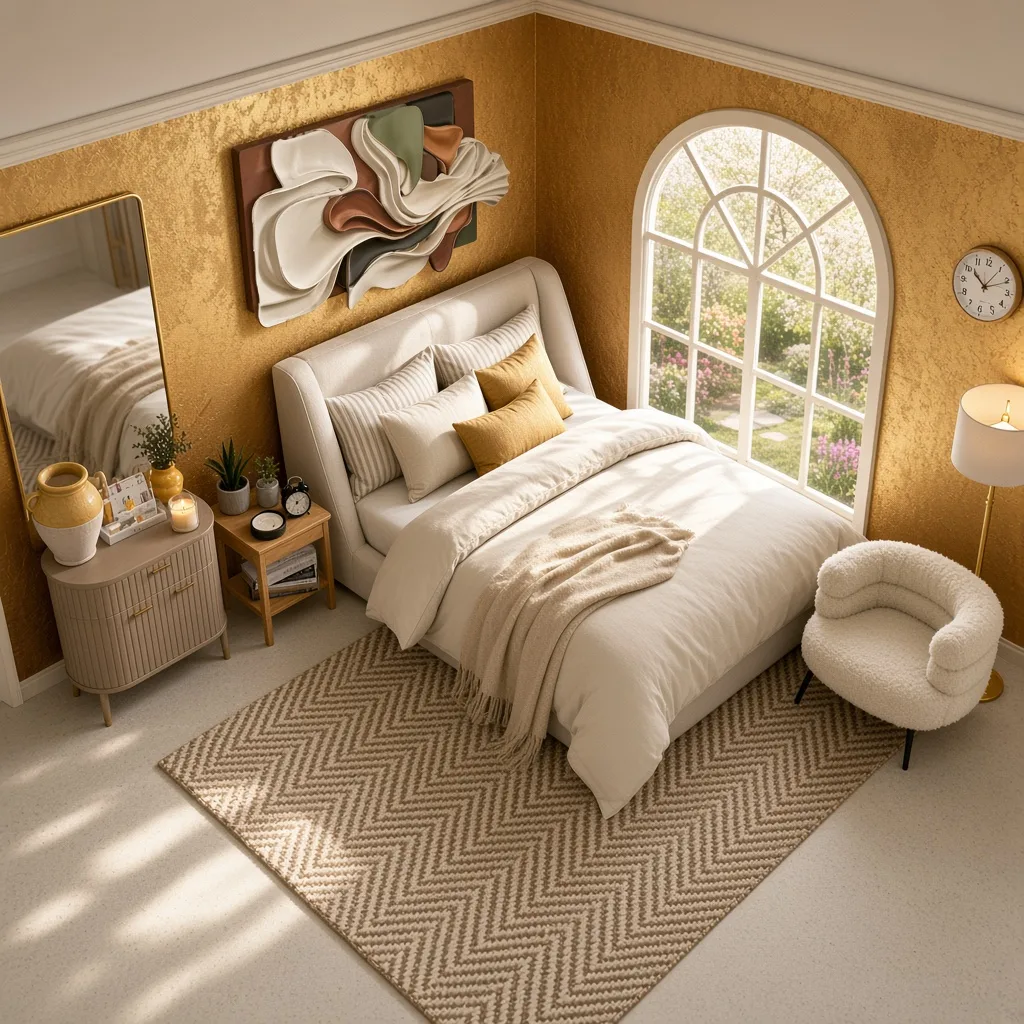 Entry in Golden Vintage Guest Room