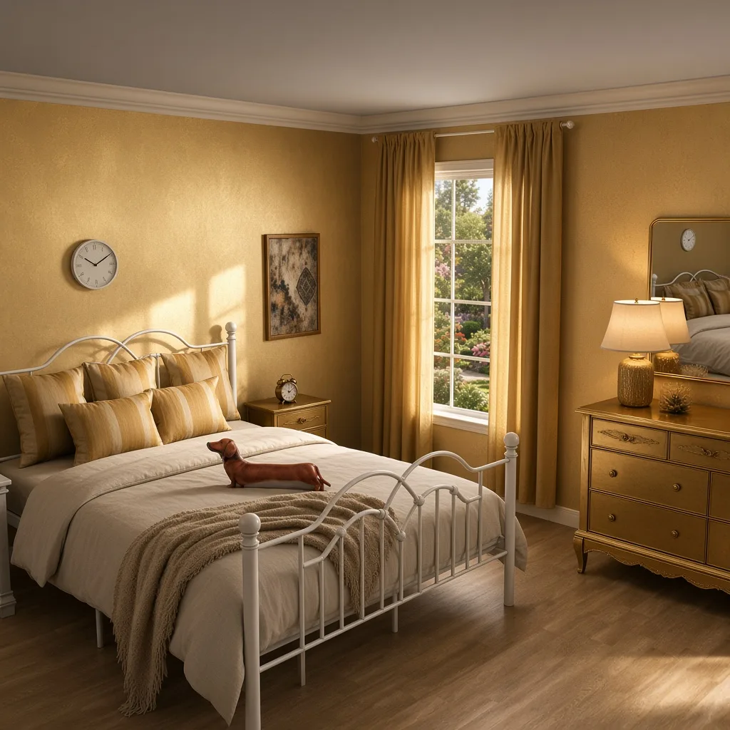 Entry in Golden Vintage Guest Room