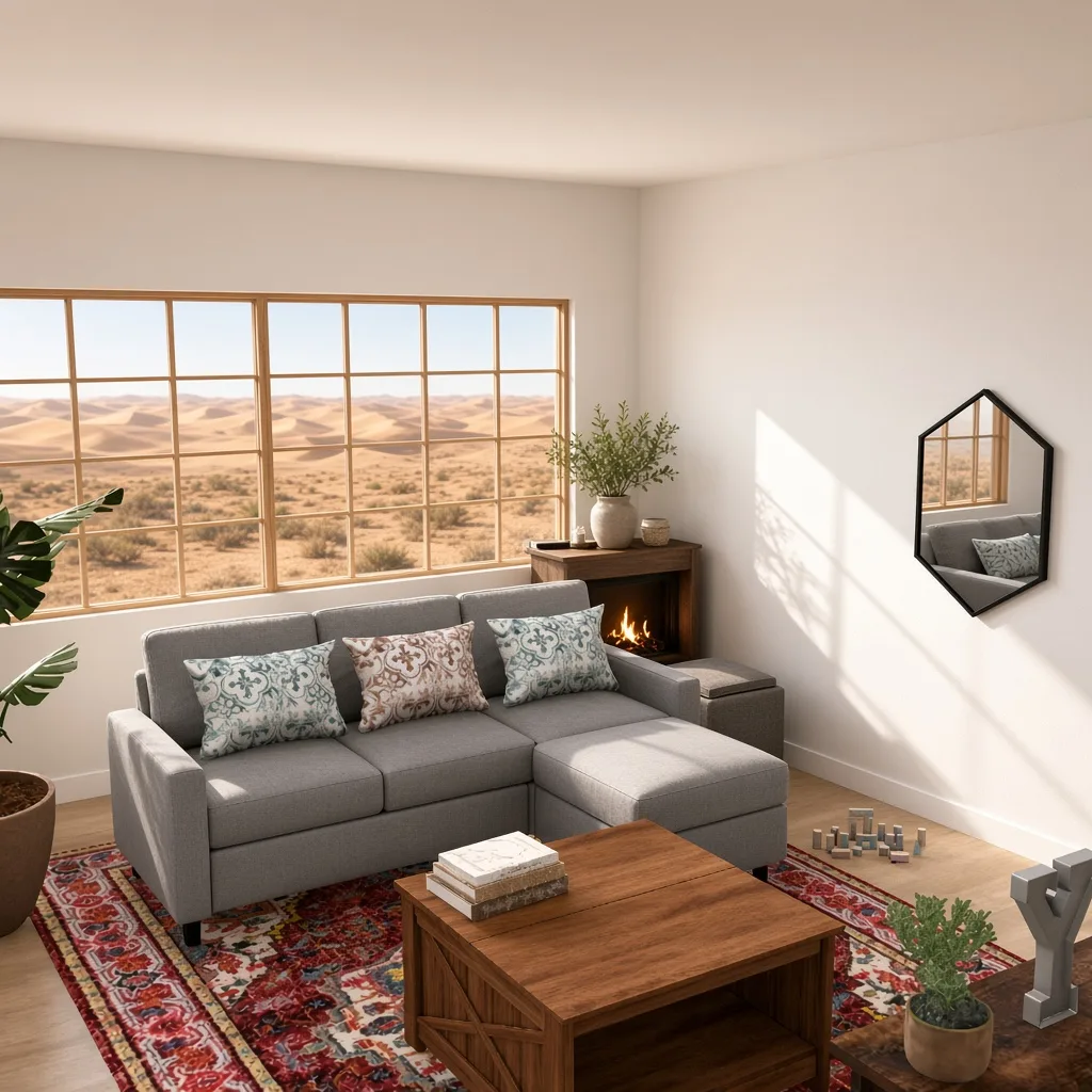 Entry in Cultural Fusion Living Room